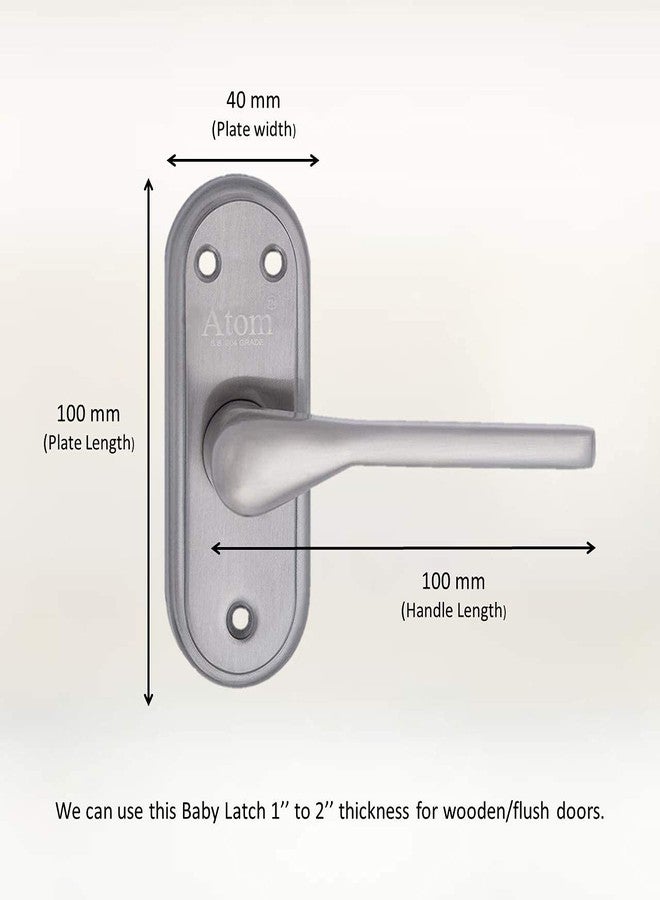 Atom Stainless Steel Bathroom Door Lock, Mortise Door Handle with Baby Latch Lock, Silver Satin Finish, Keyless, Bathroom Lockset for Door, Balcony Toilet Washroom, Penta-Bl - Image 3